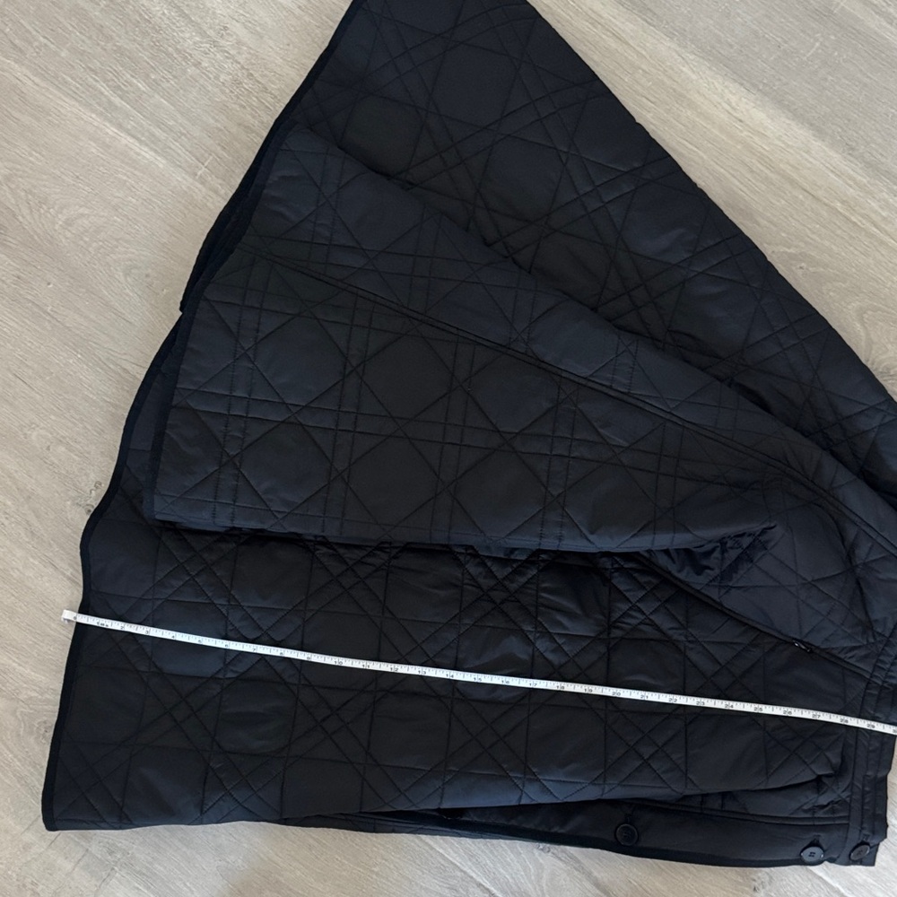 Black Quilted Circle Full Midi Skirt With Buttons - Picture 11 of 14